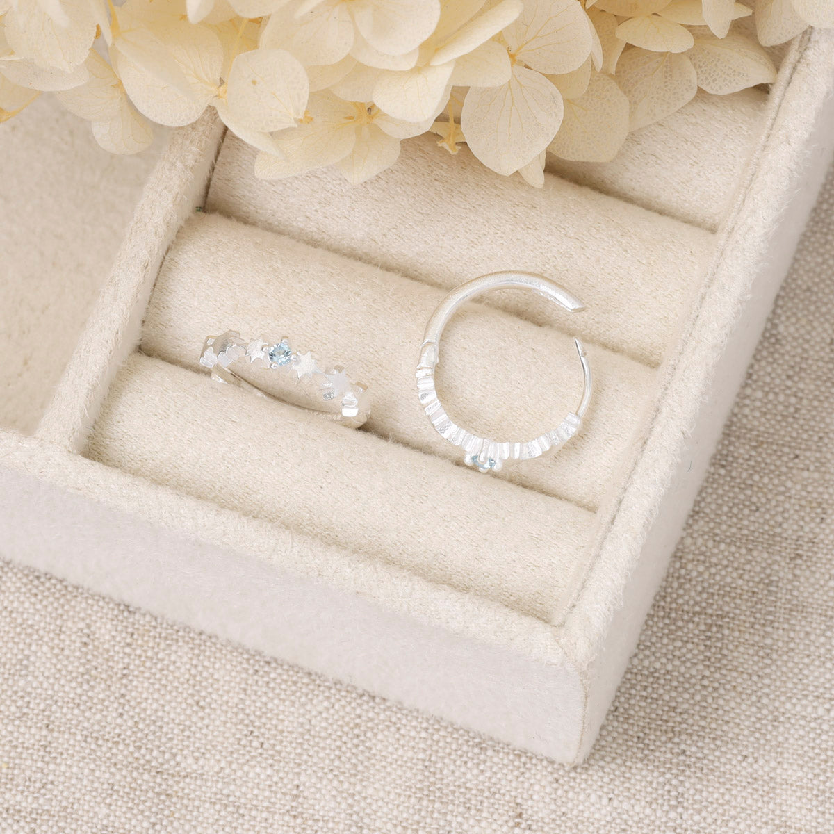 Night Glow Blue Topaz Huggies