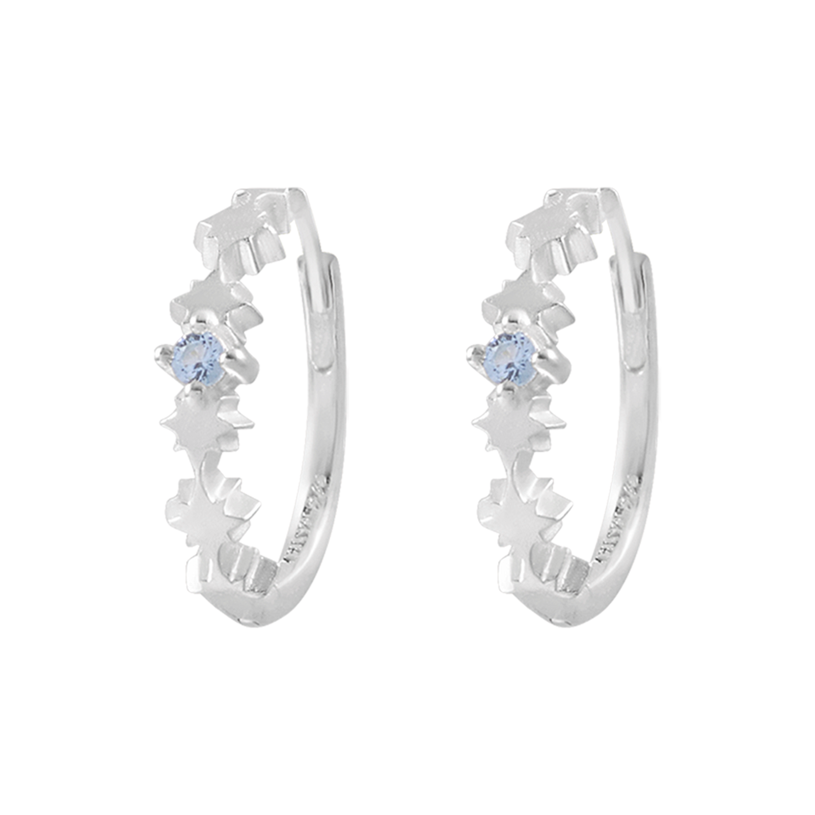 Night Glow Blue Topaz Huggies