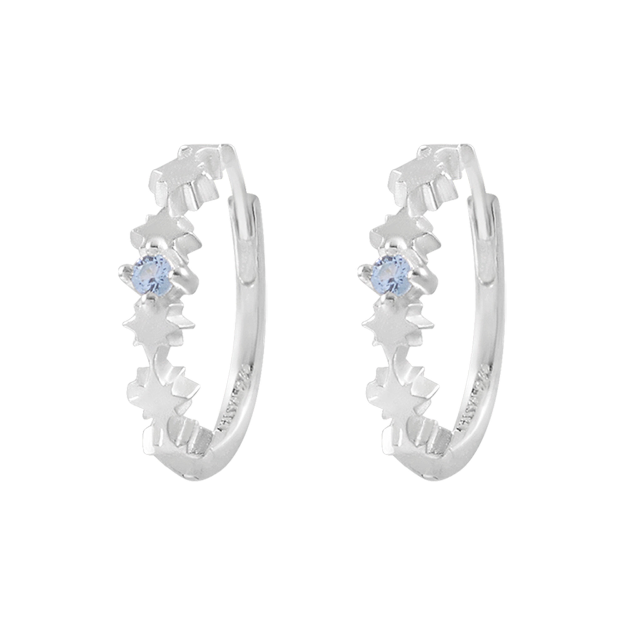 Night Glow Blue Topaz Huggies