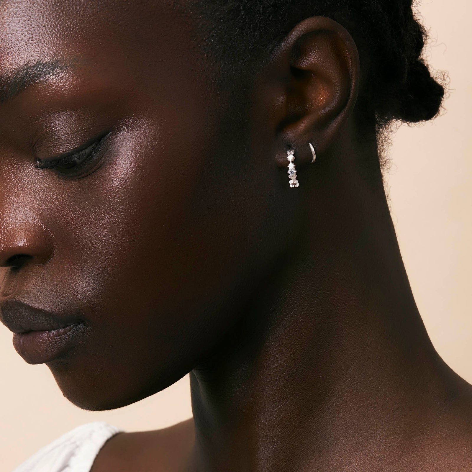 Night Glow Blue Topaz Huggies