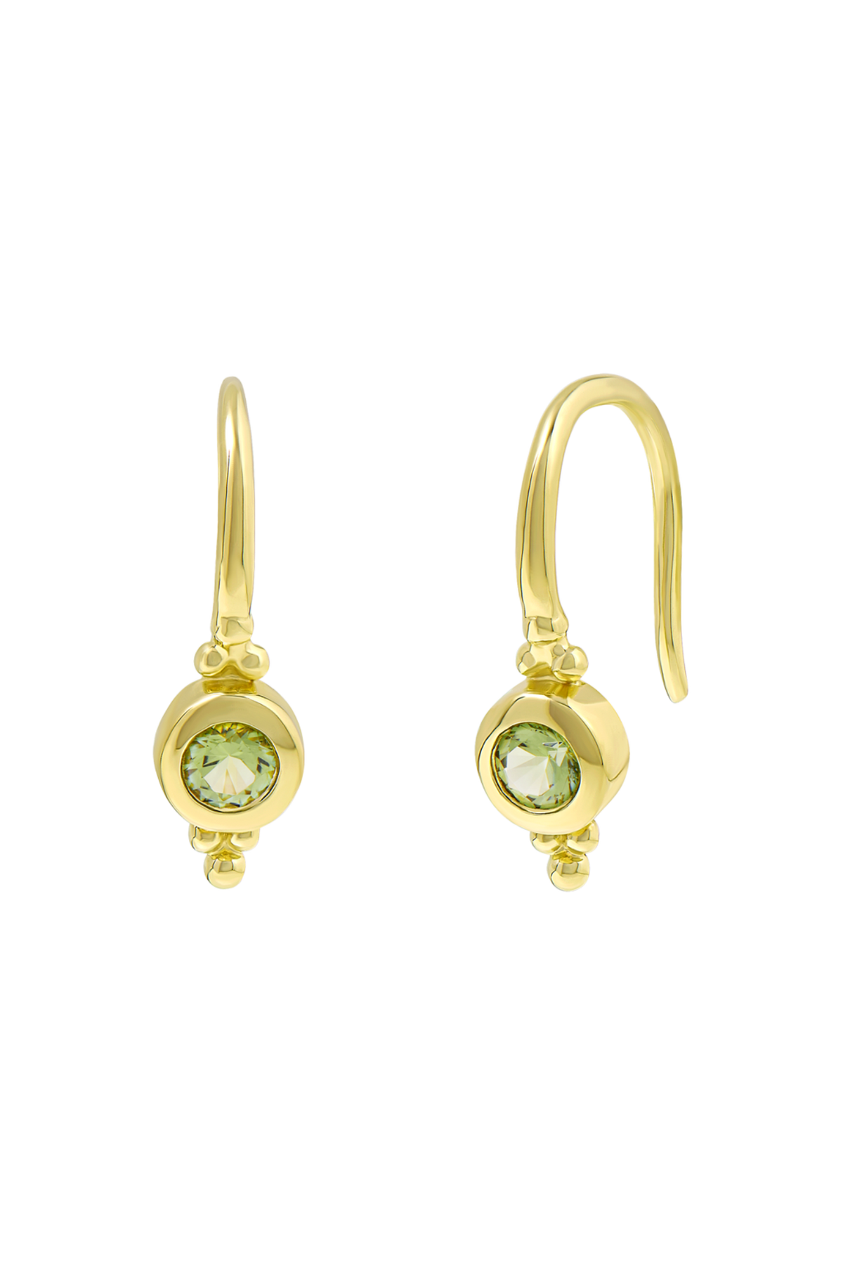 Glisten Peridot Earrings Gold