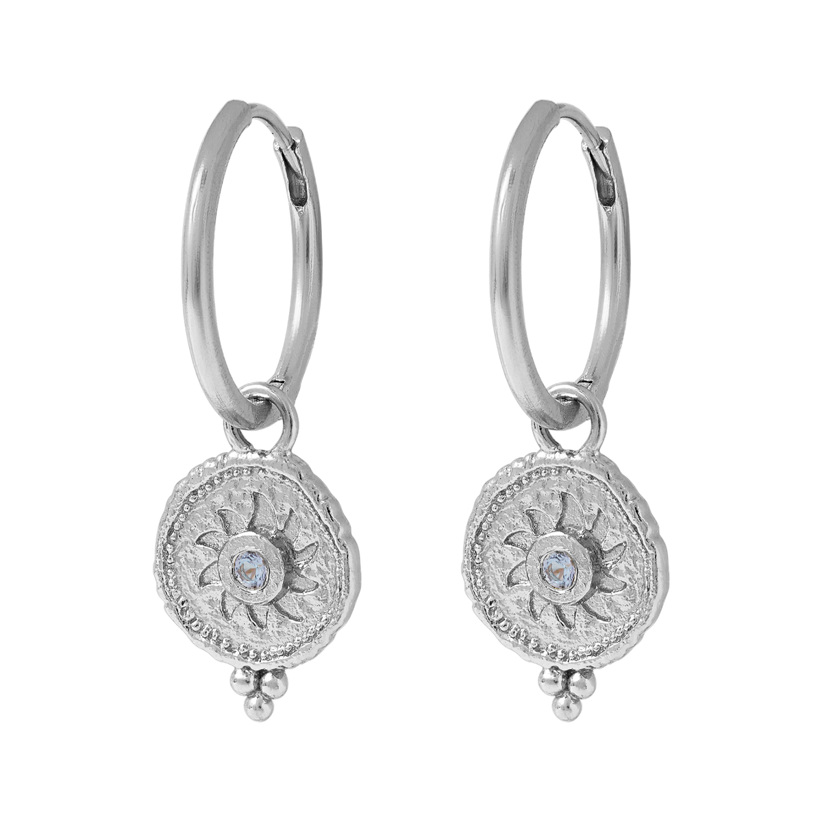 Helios Blue Topaz Huggies