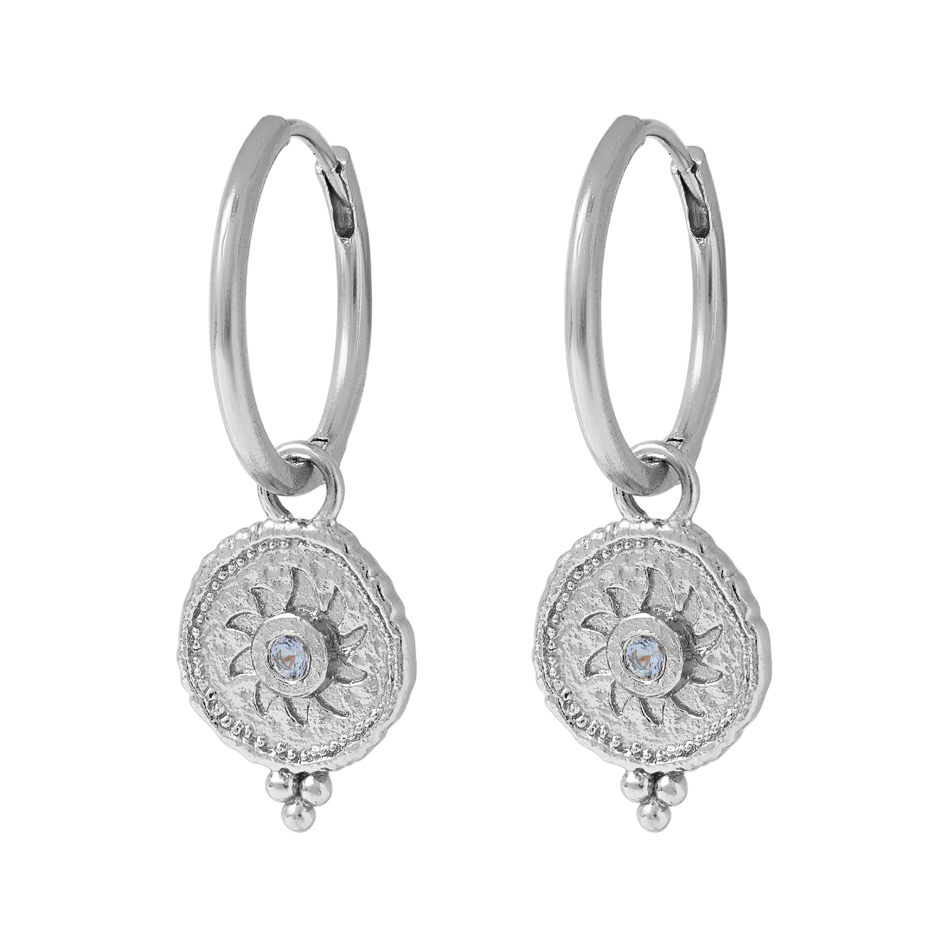 Helios Blue Topaz Huggies