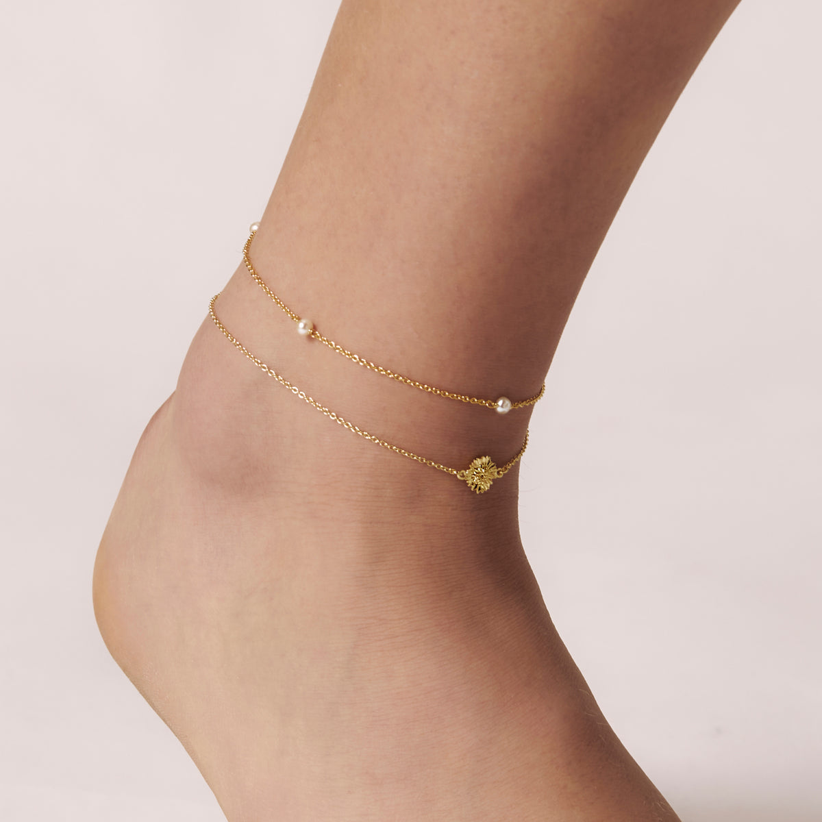 Wild Sunflower Anklet Gold
