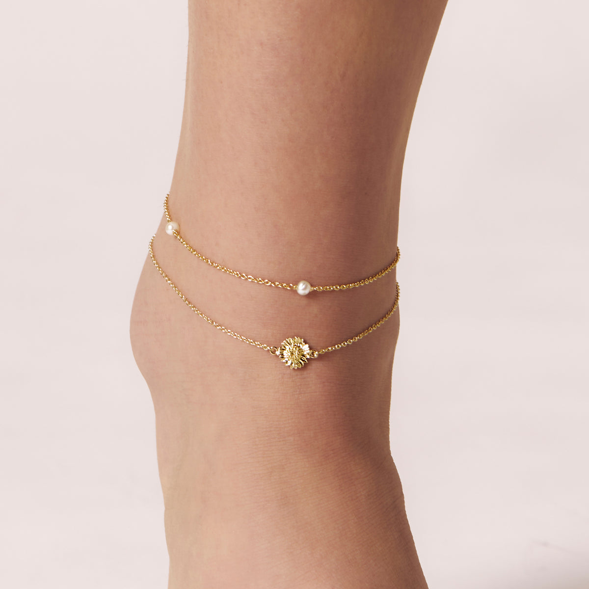 Wild Sunflower Anklet Gold
