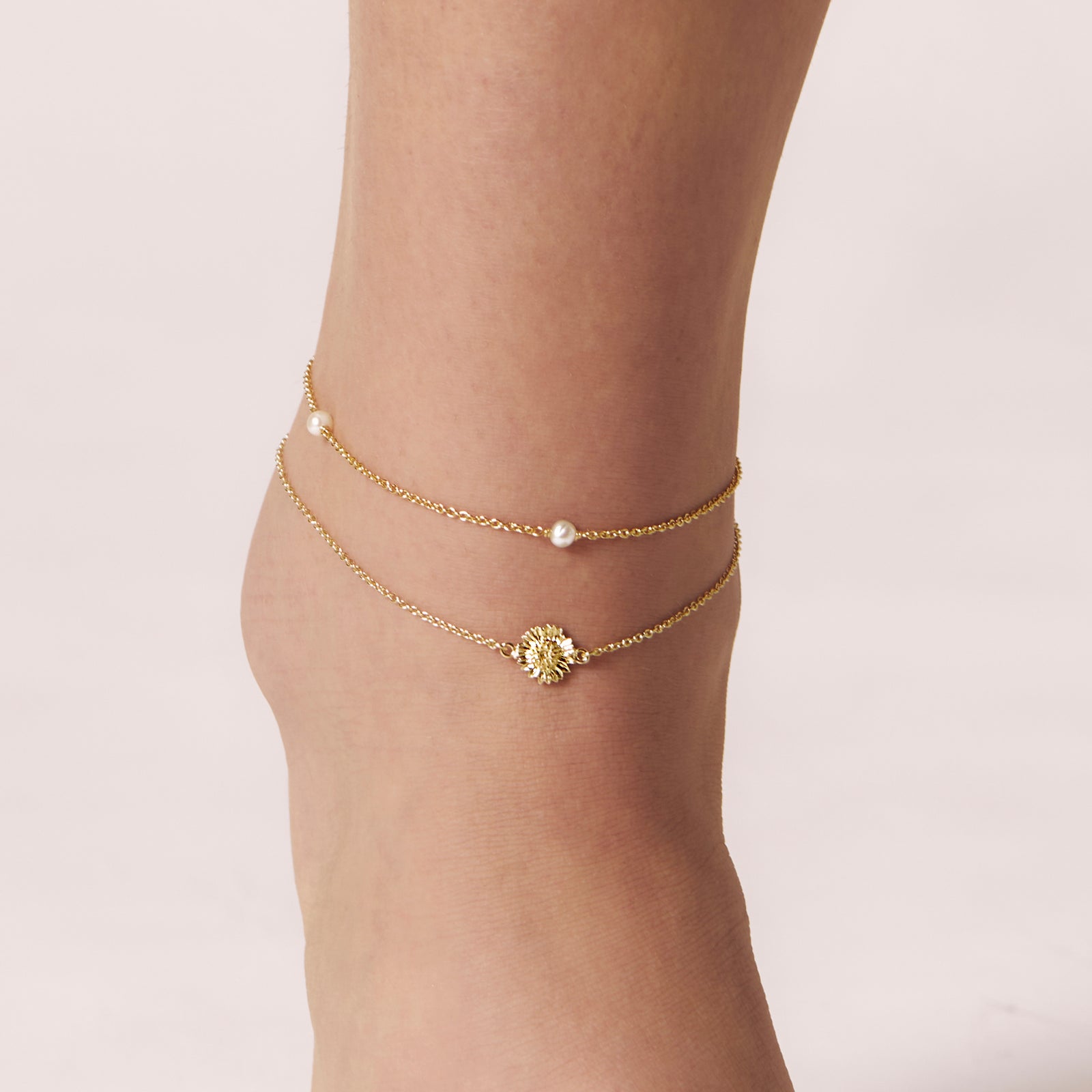 Wild Sunflower Anklet Gold
