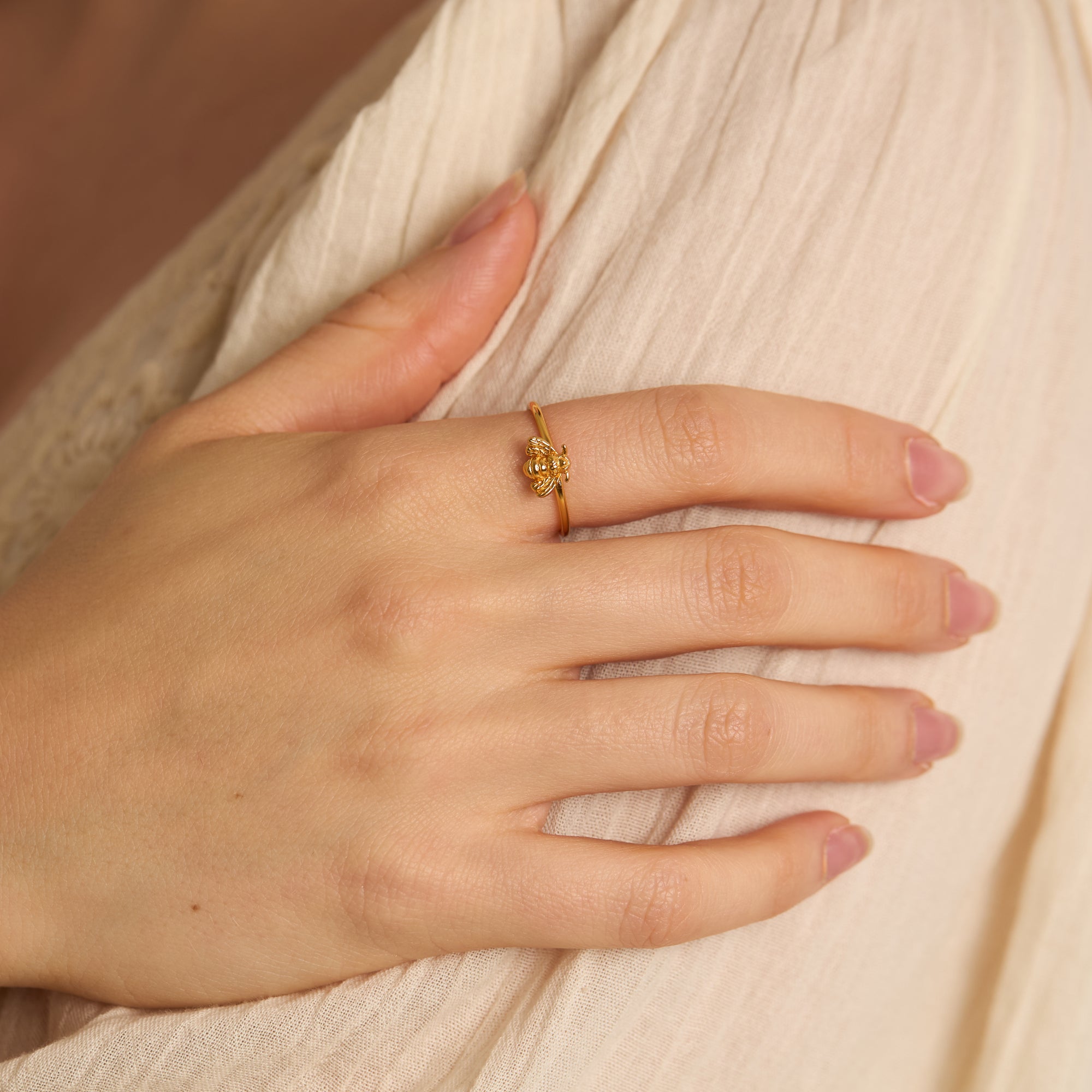 Bee Pollination Gold Ring