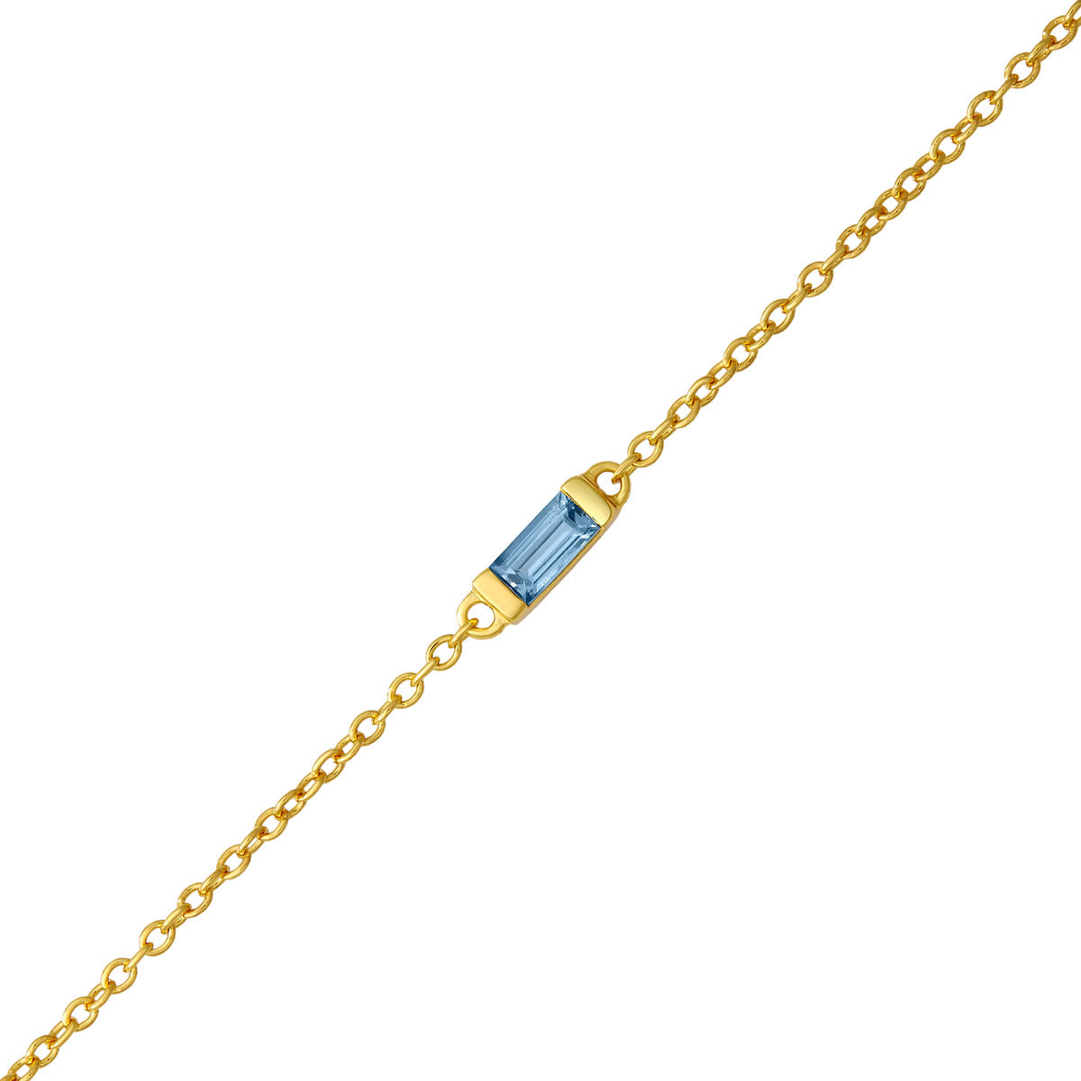 Lumen Baguette London Blue Bracelet Gold