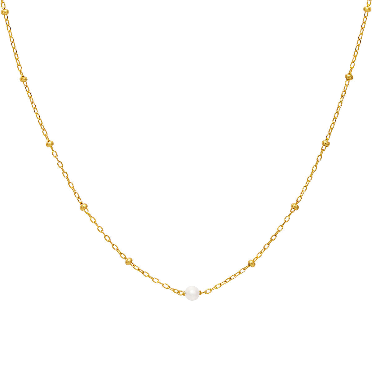 Disco Pearl Necklace Gold