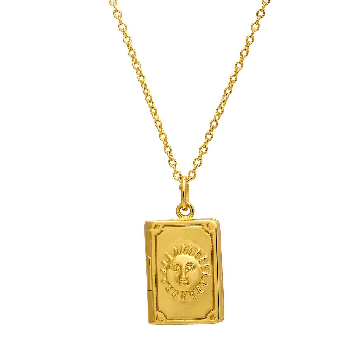 Tarot Locket Necklace Gold