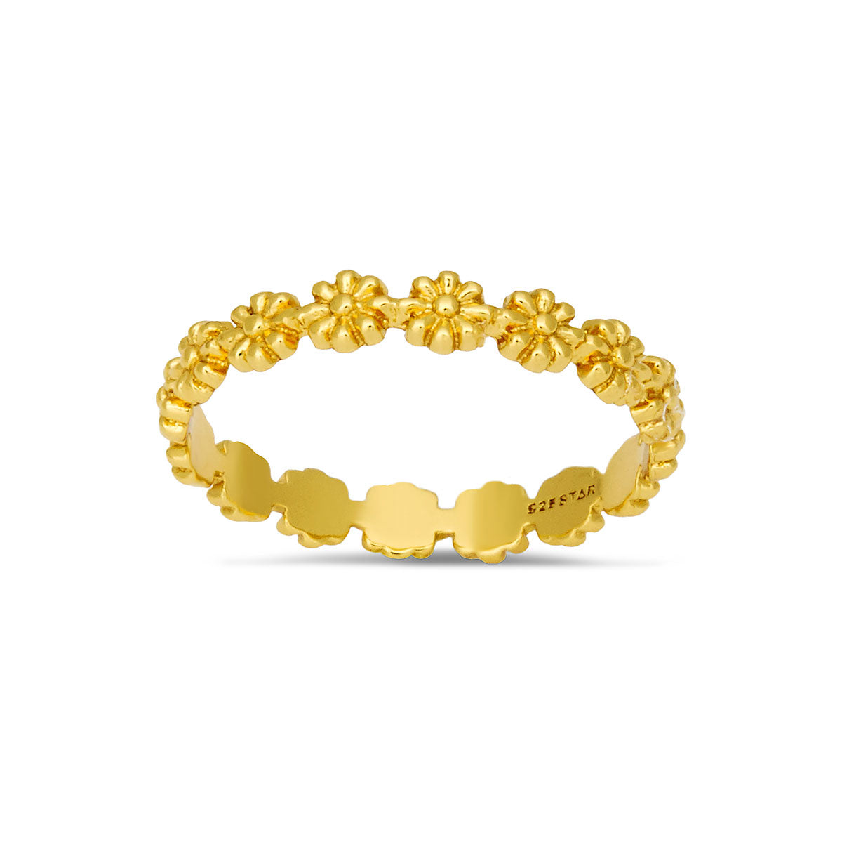 Dainty Wild Flower Ring Gold