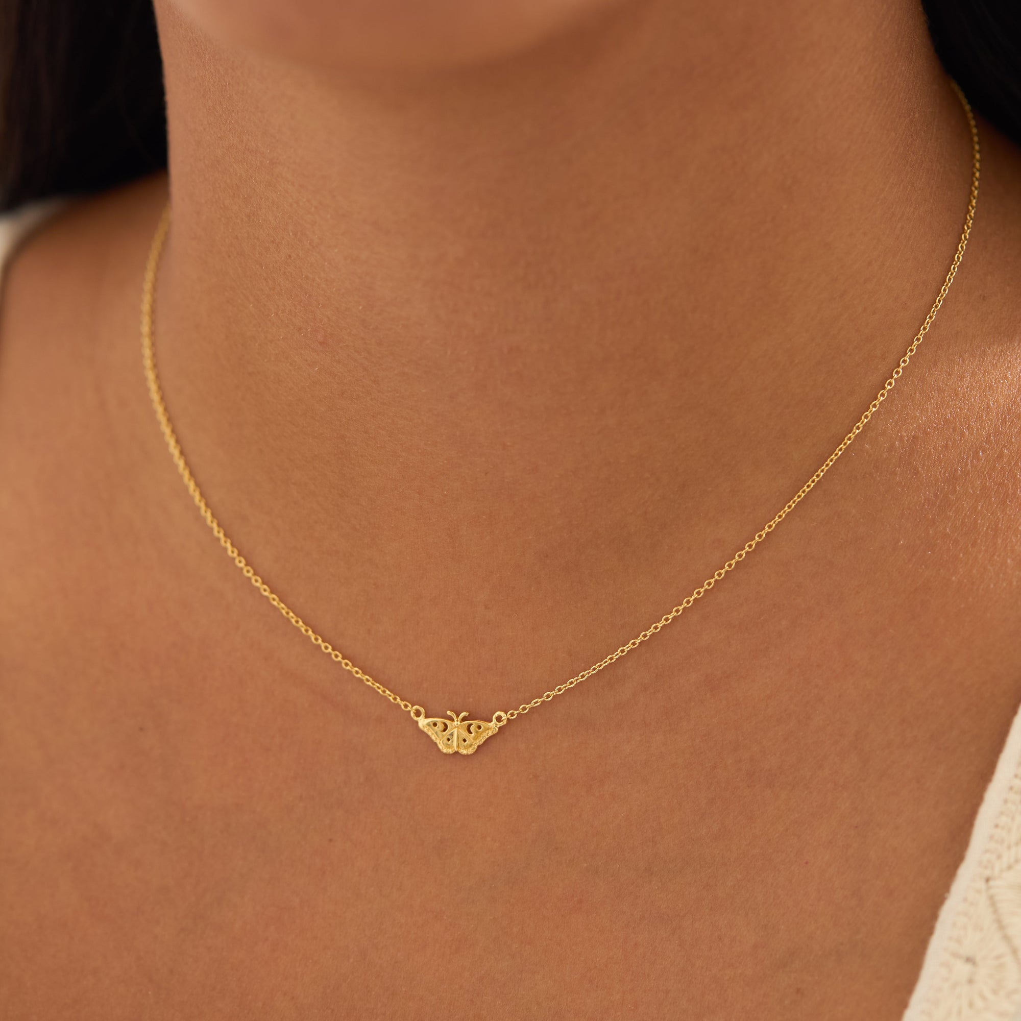 Celestial Moth Gold Necklace