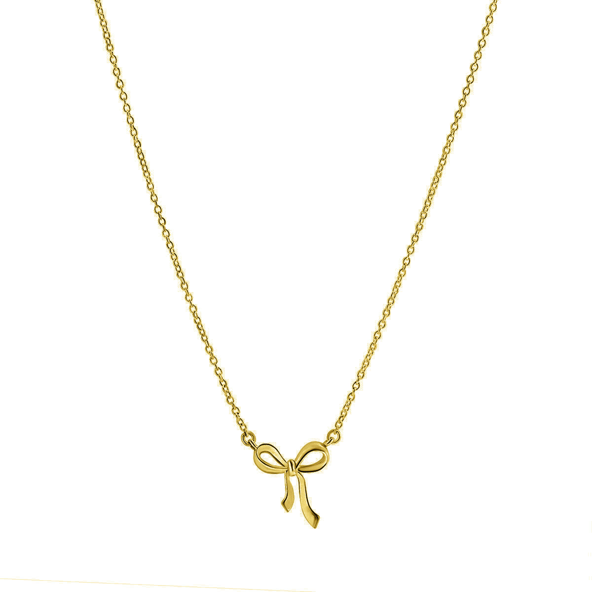 Bow Necklace Gold