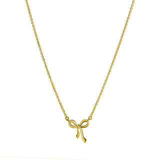 Bow Necklace Gold