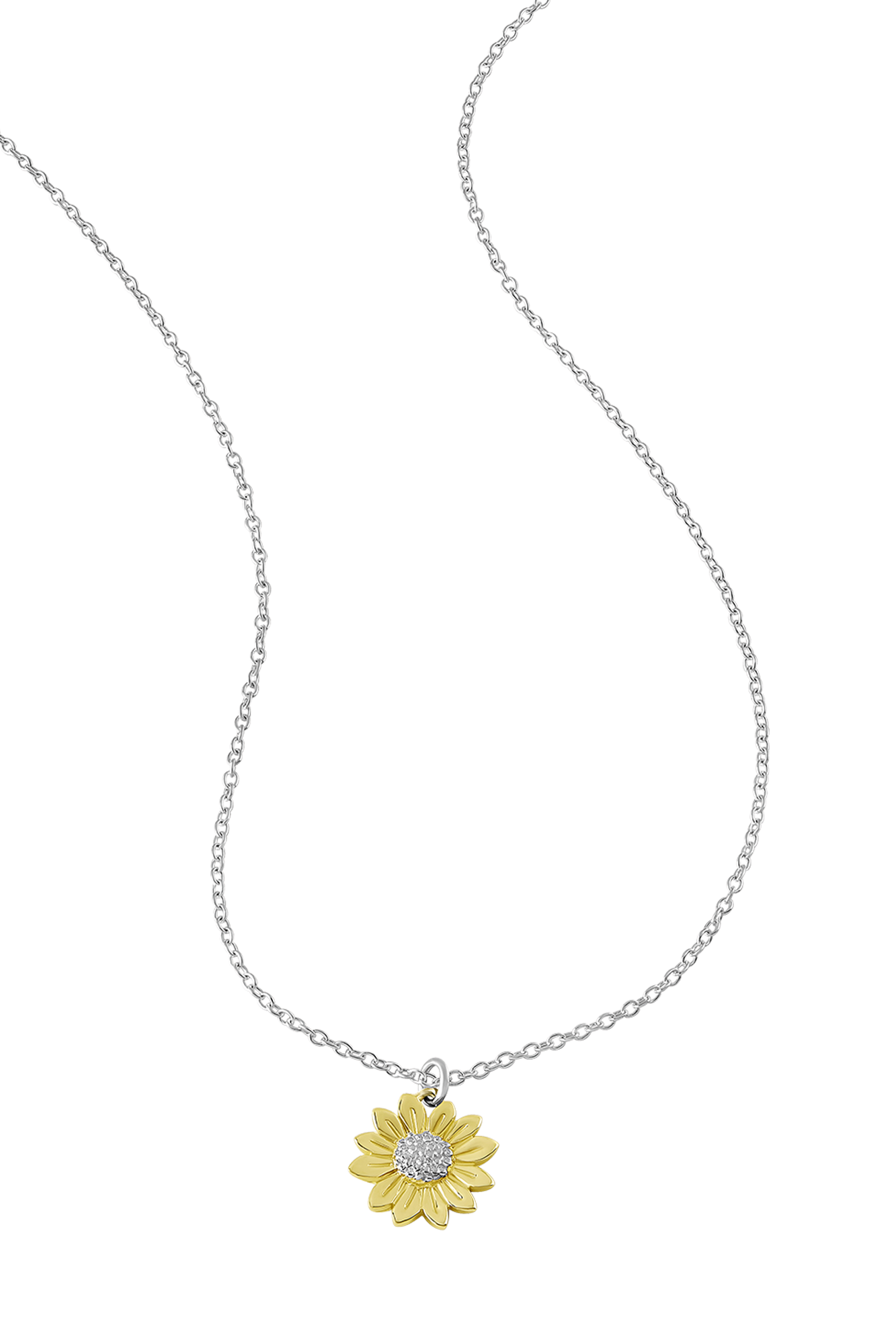 Blossoming Sunflower Two Tone Necklace