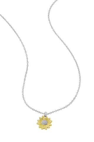 Blossoming Sunflower Two Tone Necklace