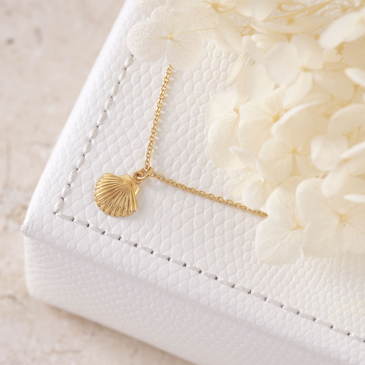 Dainty Seashell Necklace Gold
