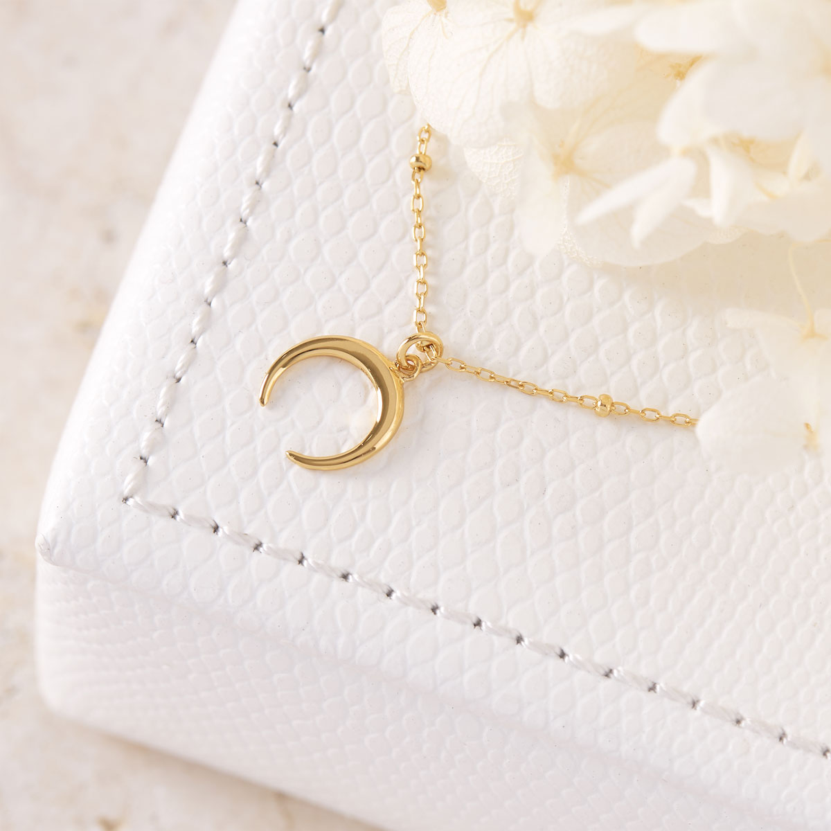 Gold Petite Moon Illusion Necklace