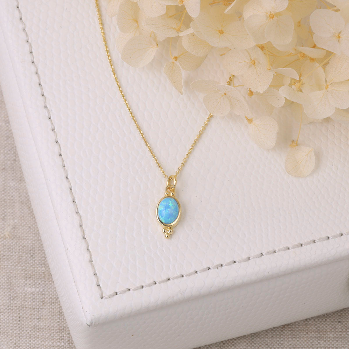 Moon Song Opal Necklace Gold