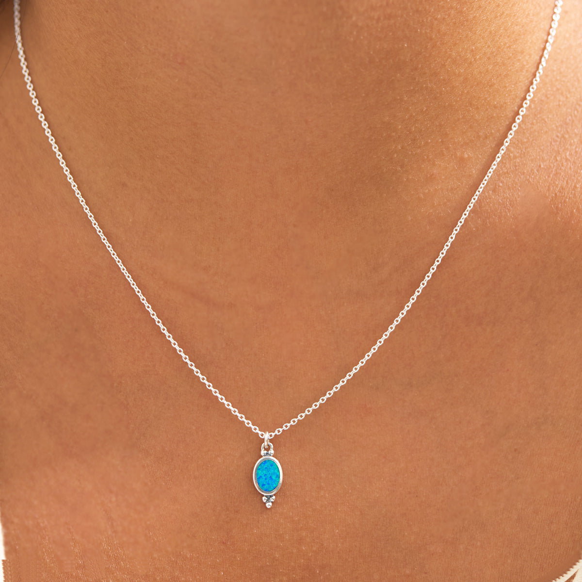 Moon Song Blue Opal Necklace