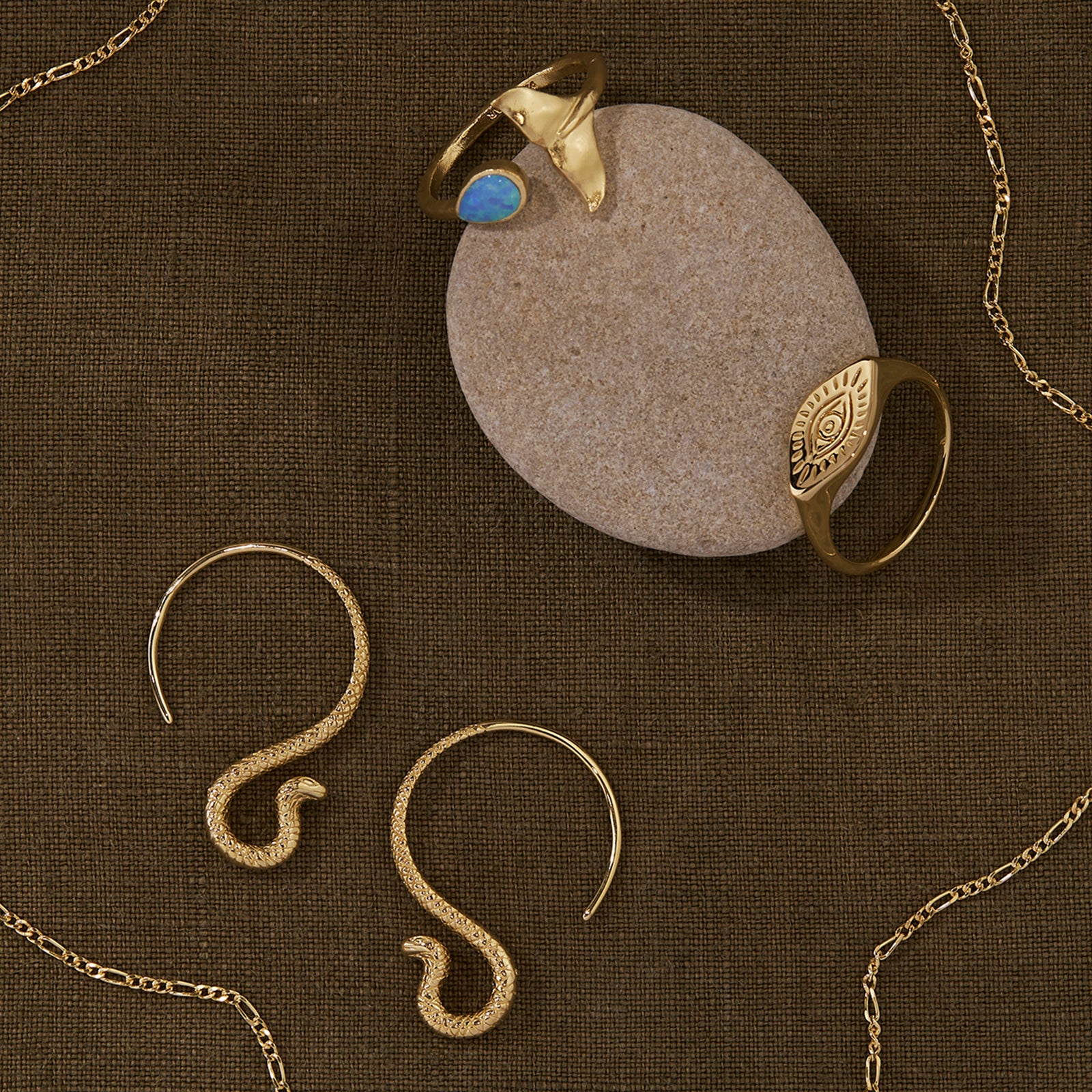 Cobra Hoop Earrings Gold