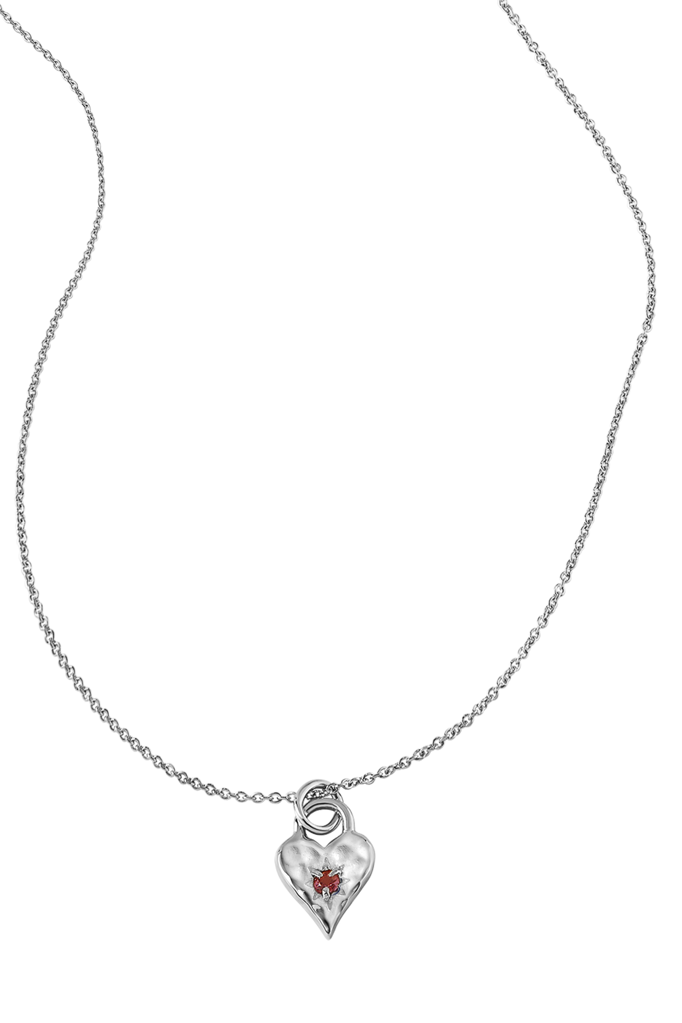 Love Heart Garnet Necklace
