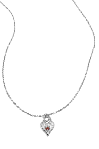 Love Heart Garnet Necklace