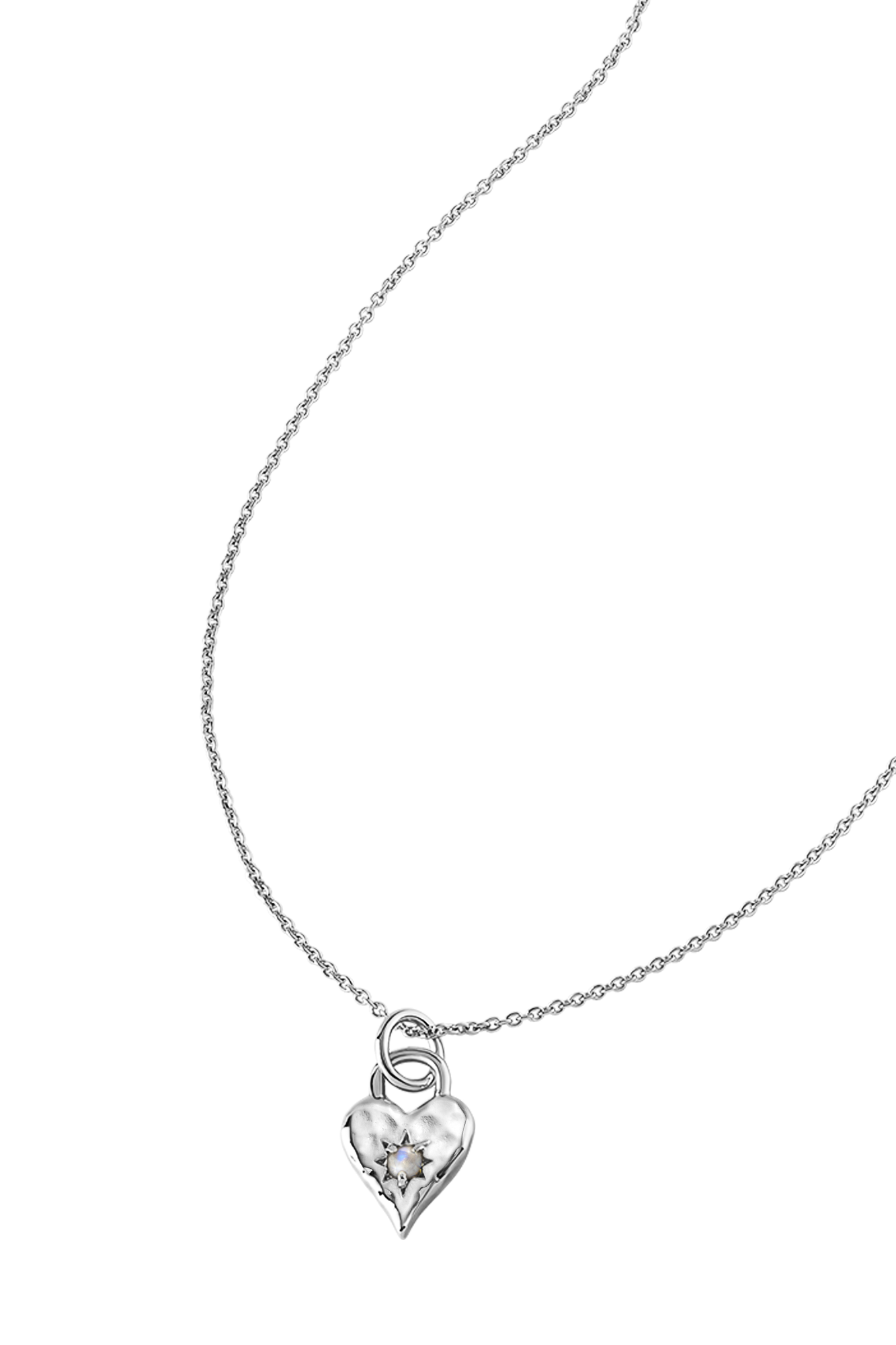 Love Heart Moonstone Necklace