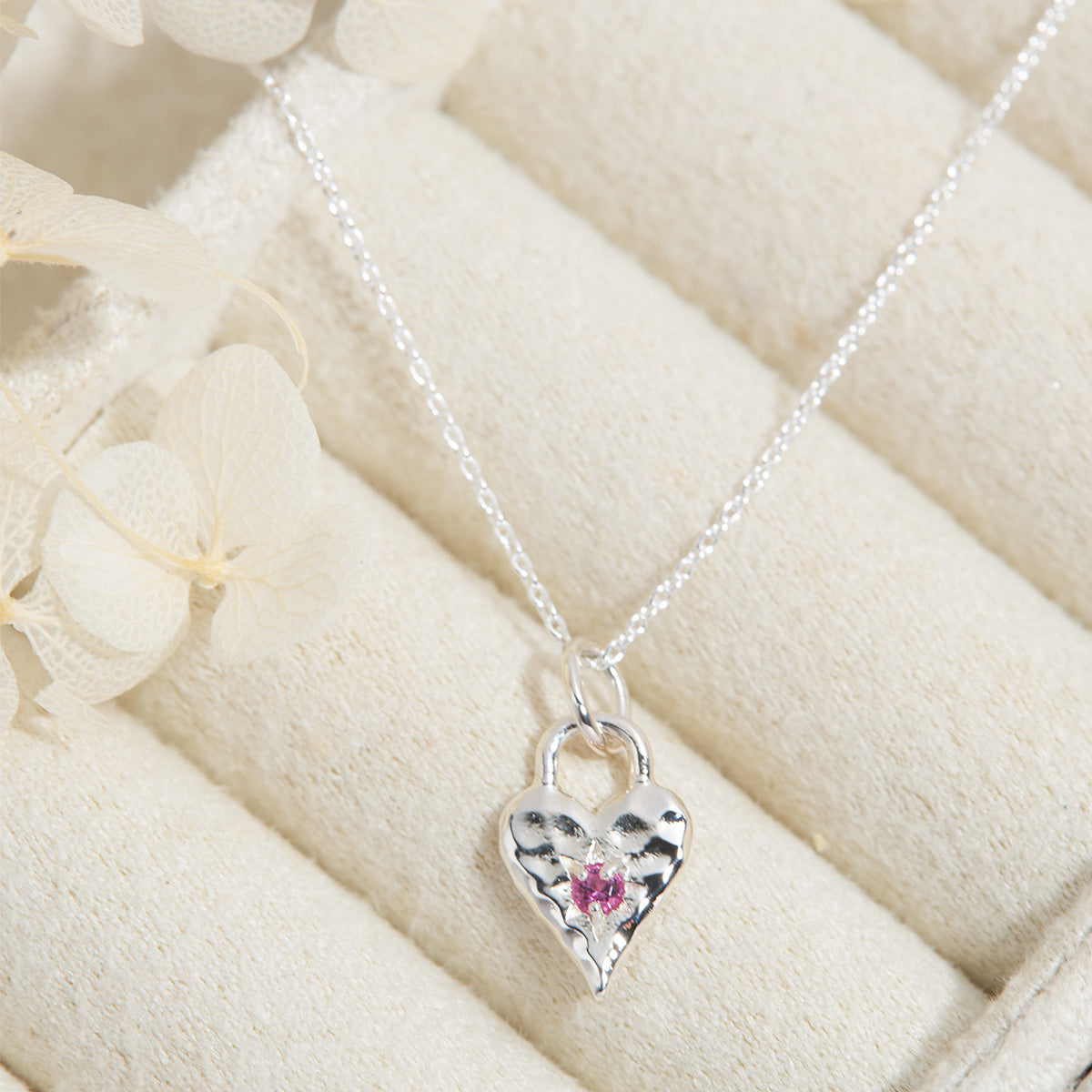 Love Heart Pink Tourmaline Necklace