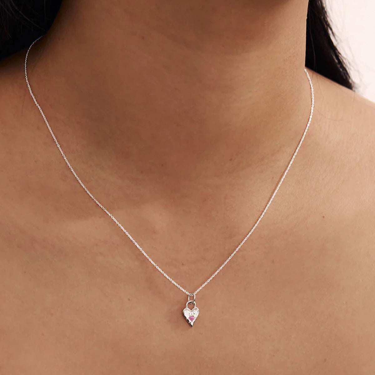 Love Heart Pink Tourmaline Necklace