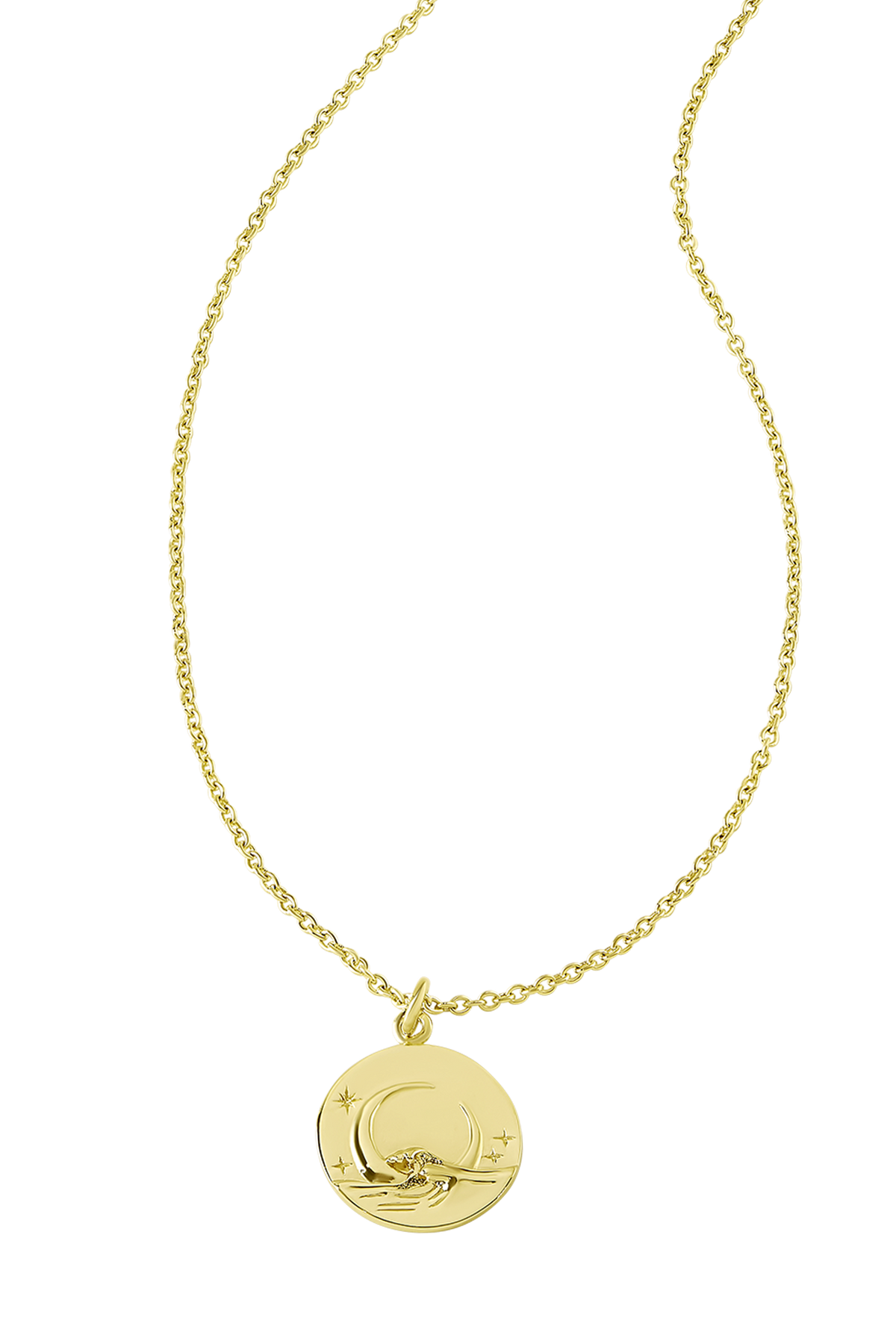 Moonlit Waves Necklace Gold