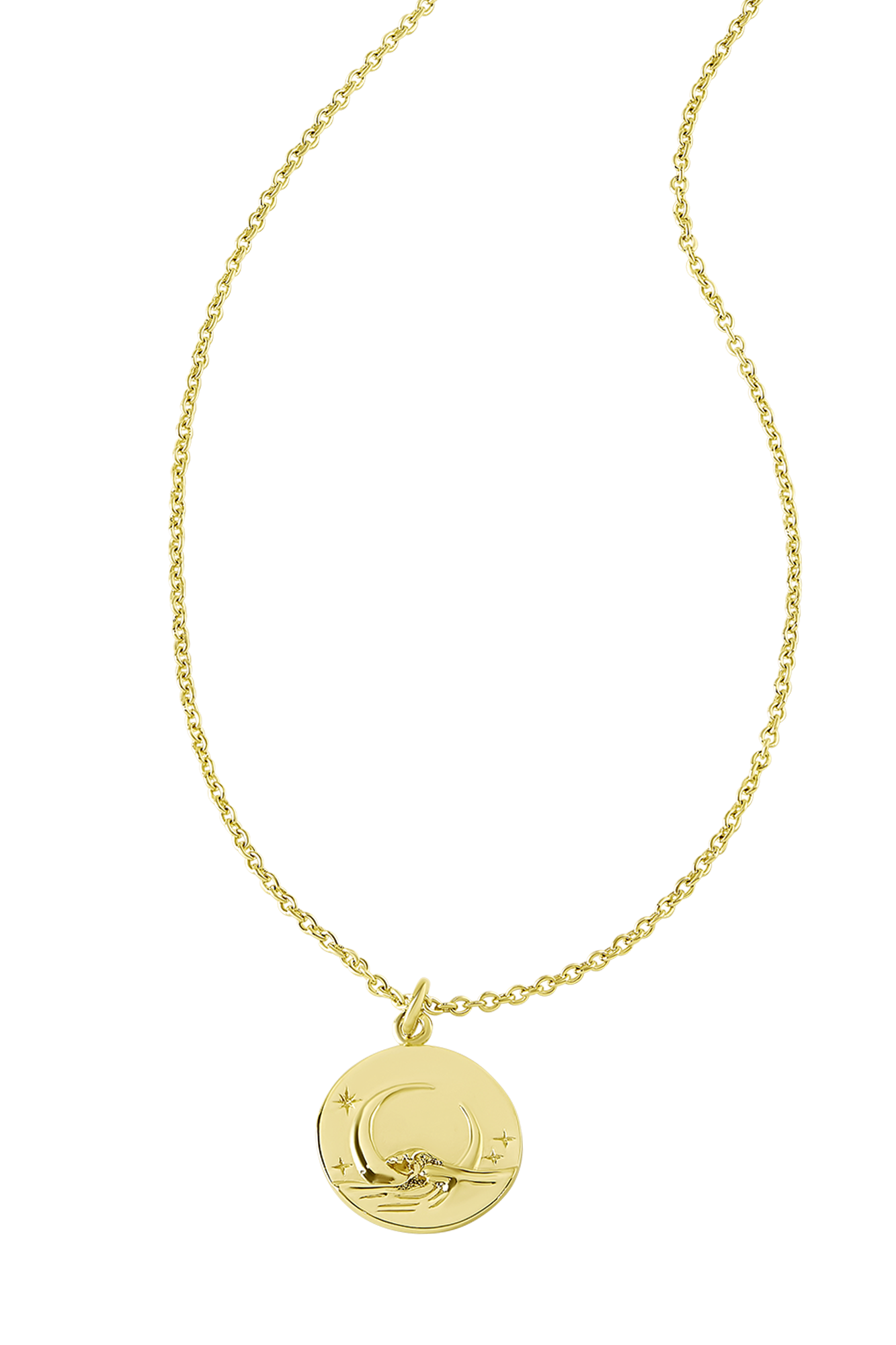 Moonlit Waves Necklace Gold