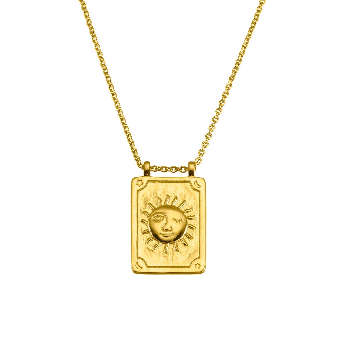 Sun and Moon Tarot Necklace Gold