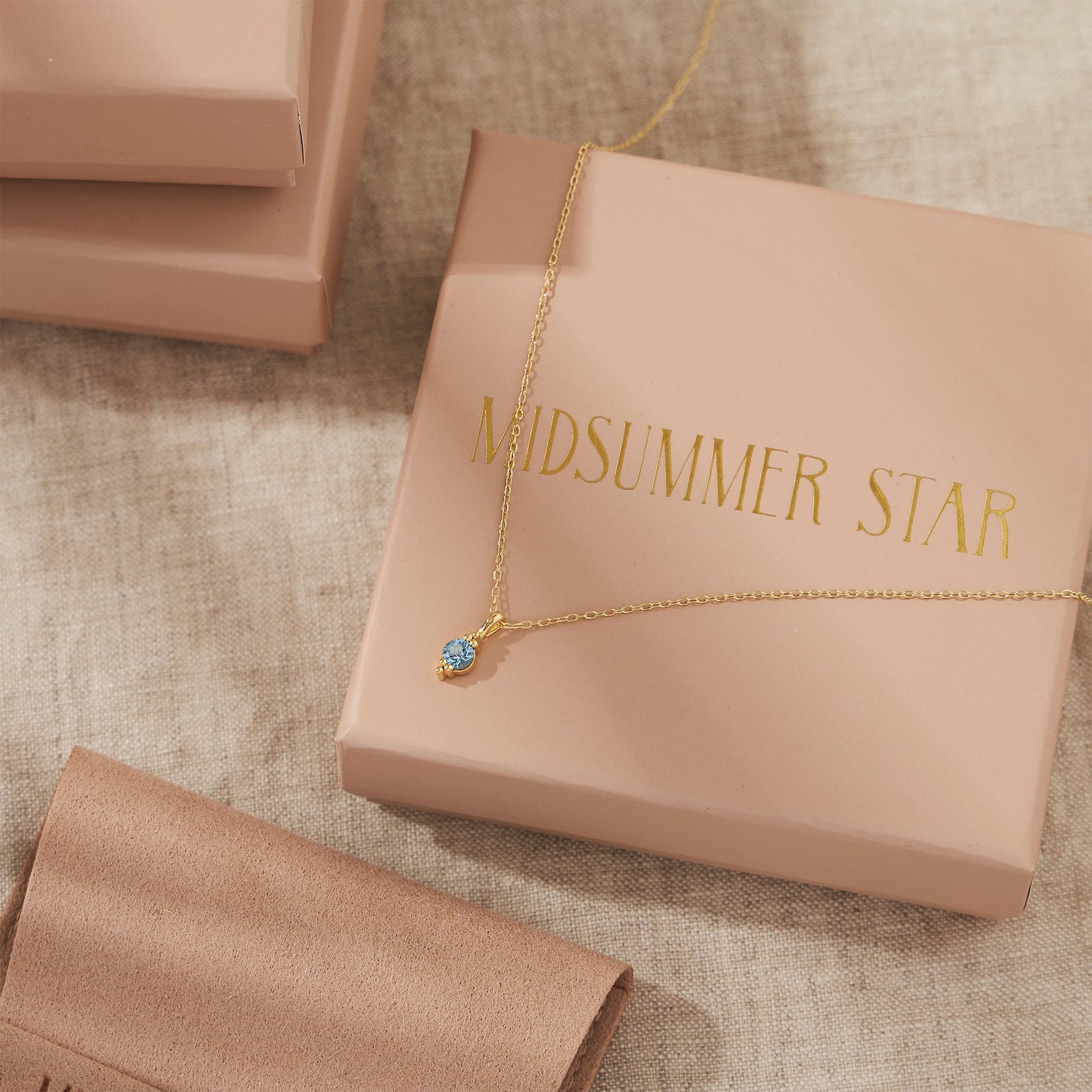 Glisten Blue Topaz Necklace Gold