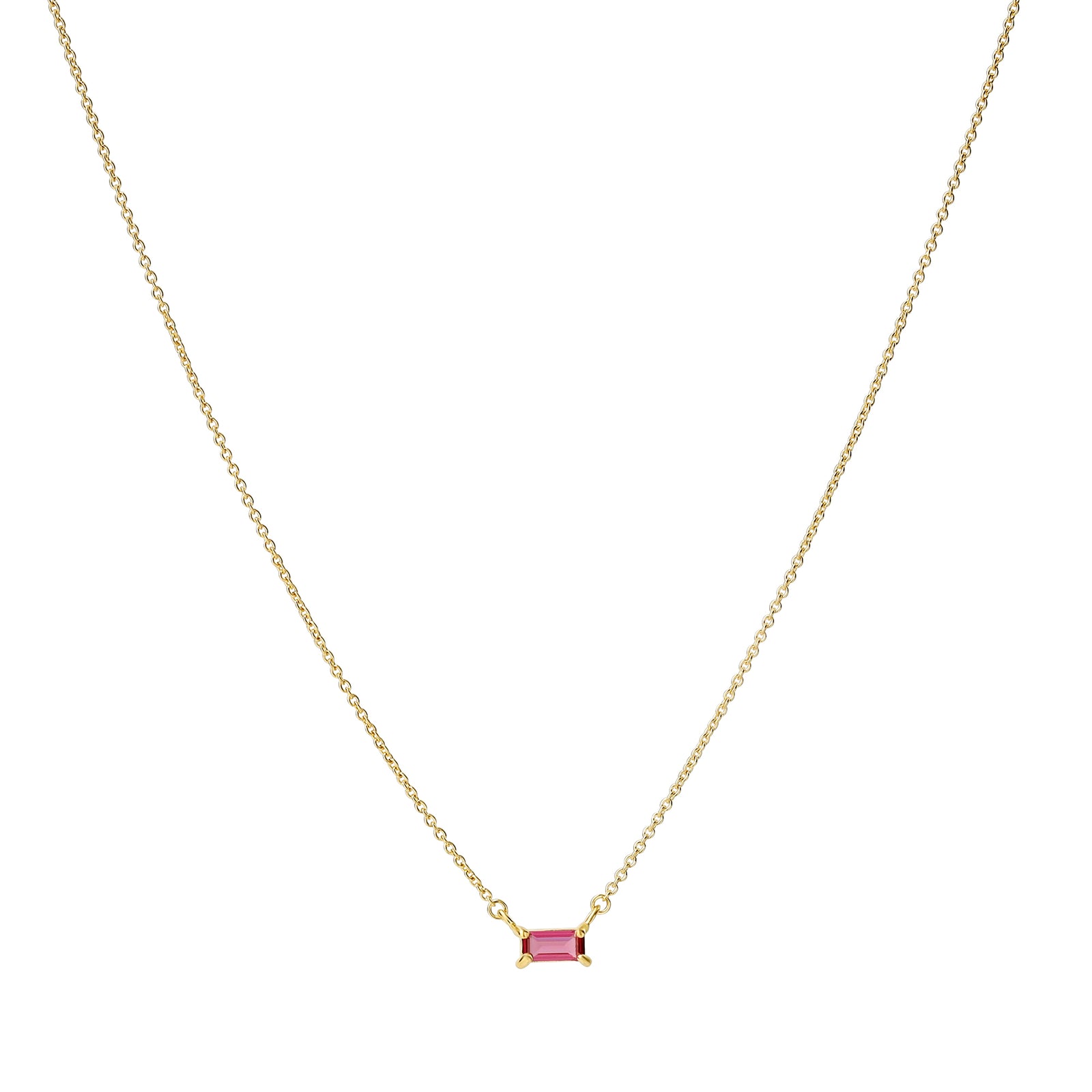 Lumen Baguette Ruby Necklace Gold