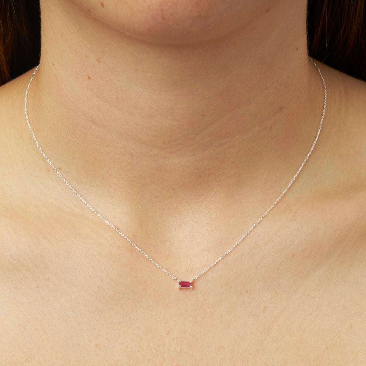 Lumen Baguette Ruby Necklace