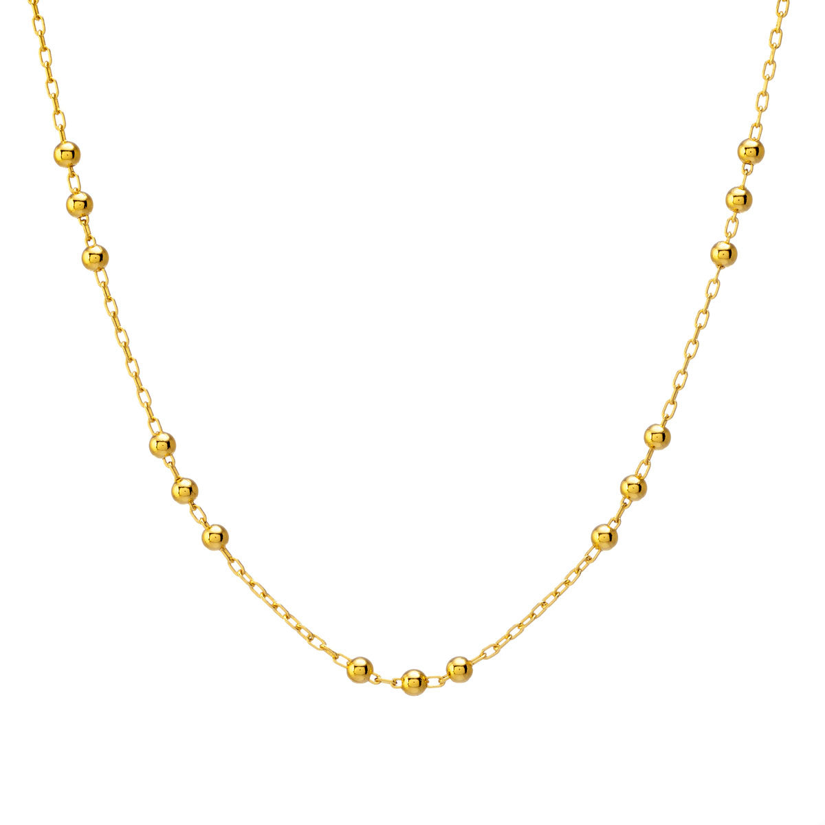 Beaded Chain Necklace Gold