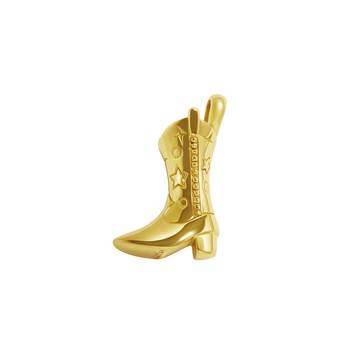 Cowgirl Boot Neck Charm Gold