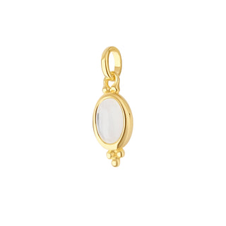 Moon Song Rainbow Moonstone Neck Charm Gold