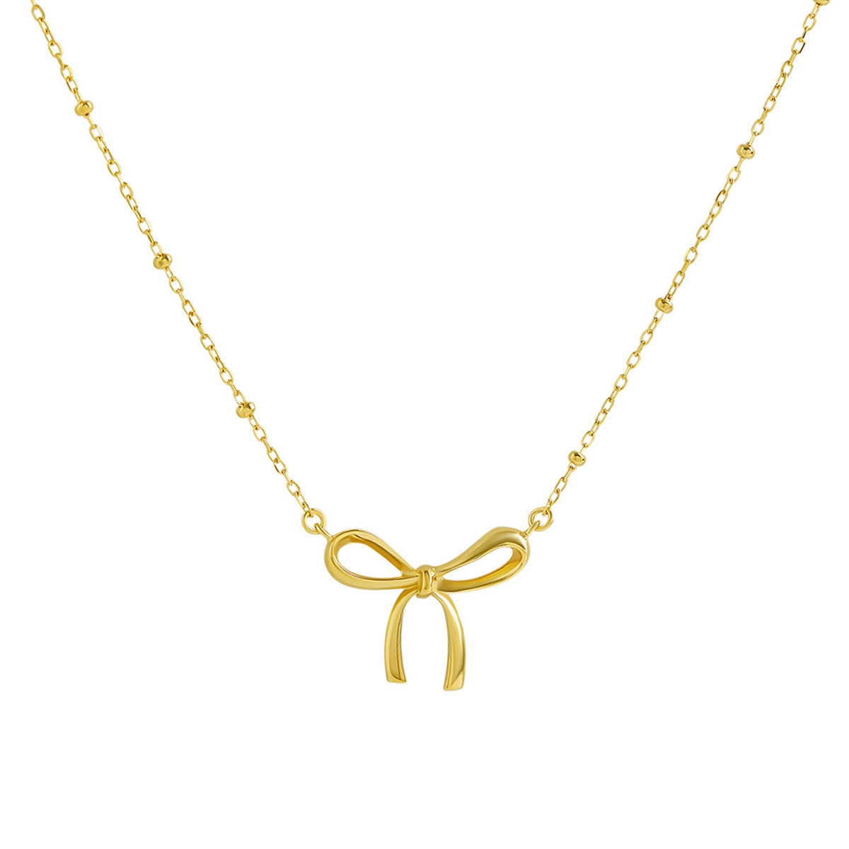Disco Bow Necklace Gold