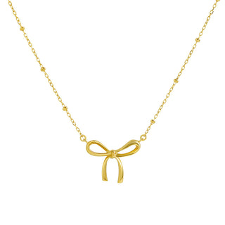 Disco Bow Necklace Gold