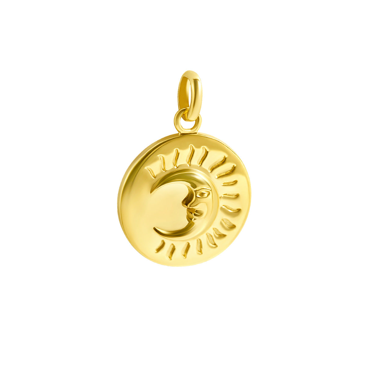 Sun and Moon Tarot Neck Charm Gold