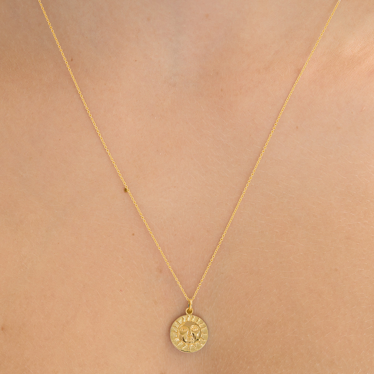 Sun and Moon Tarot Neck Charm Gold