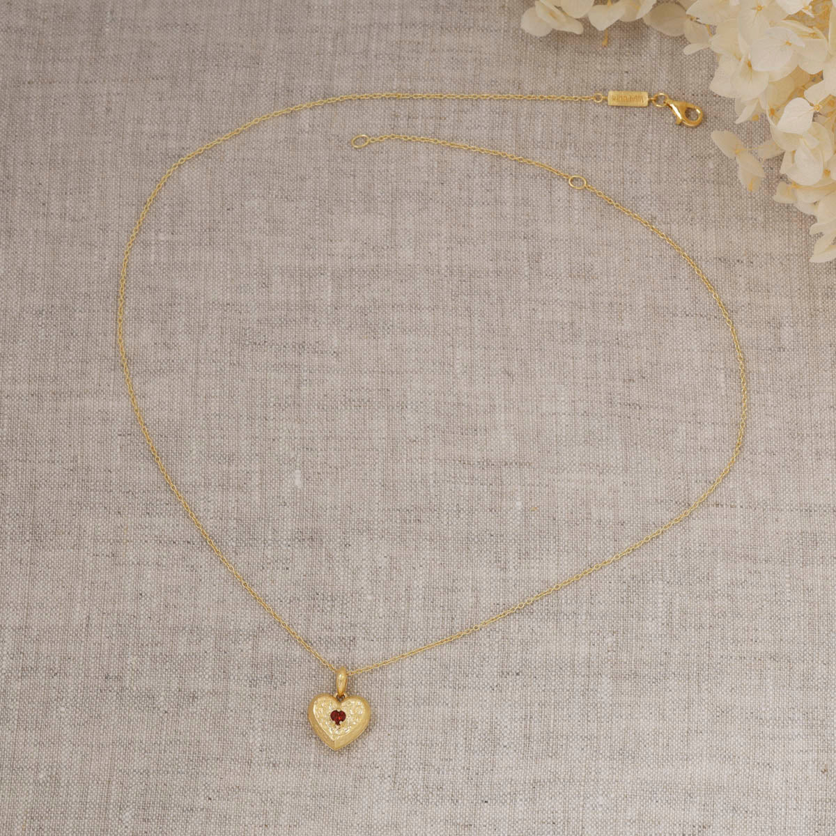 Eternal Love Garnet Locket Gold