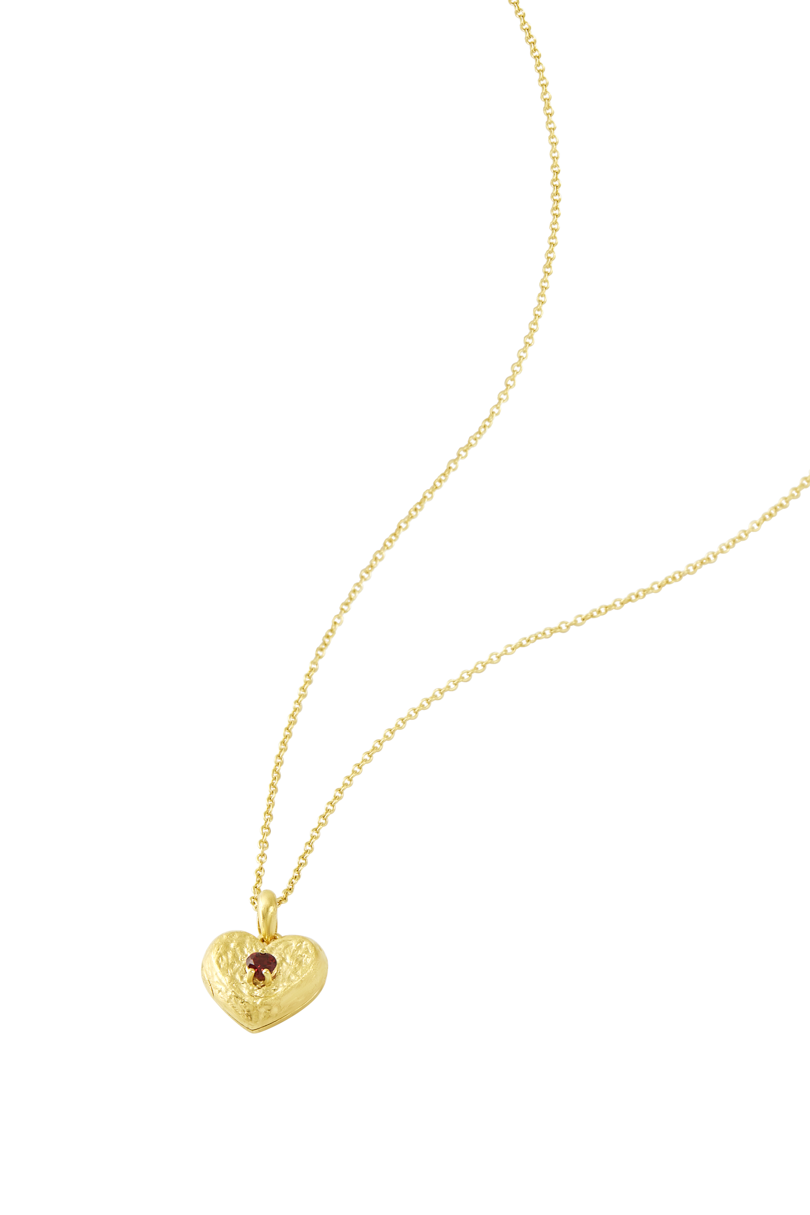 Eternal Love Garnet Locket Gold