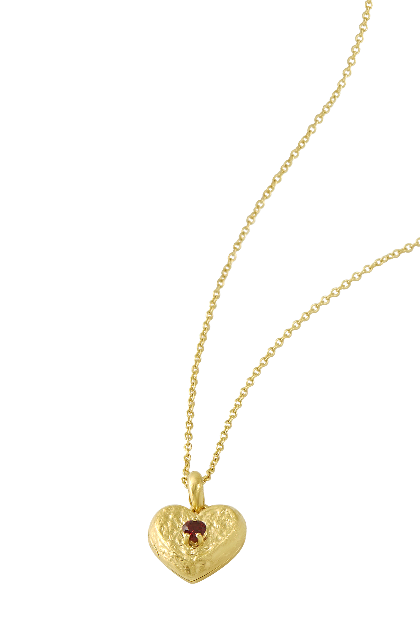 Eternal Love Garnet Locket Gold
