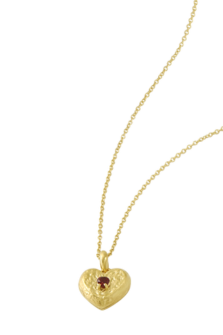 Eternal Love Garnet Locket Gold