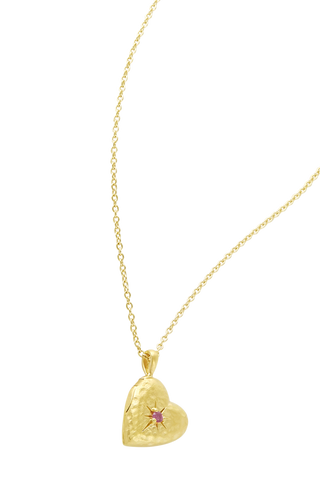 Cherished Pink Tourmaline Locket Gold