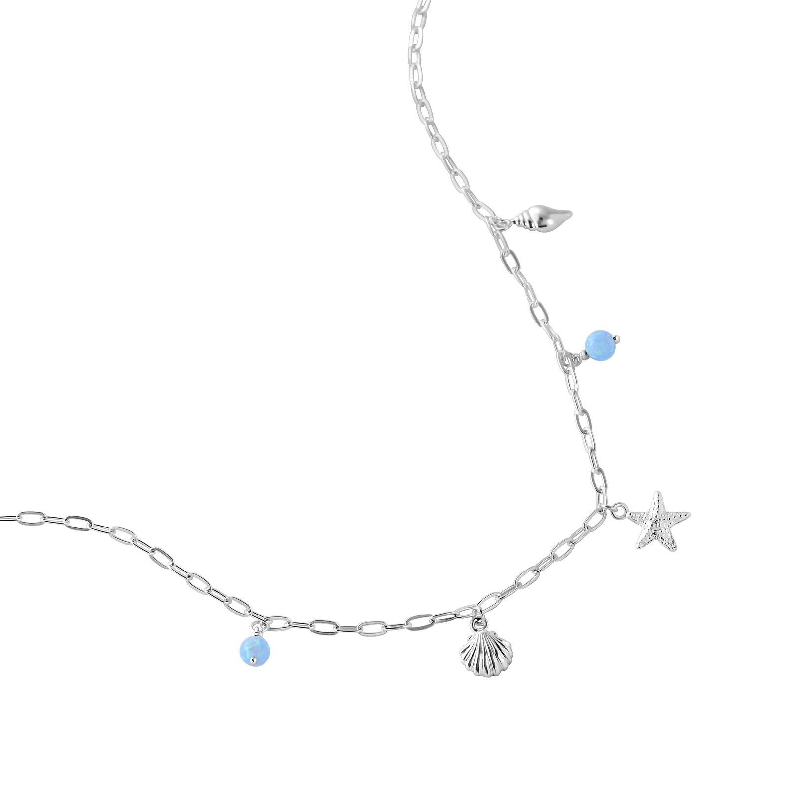 Oceanic Charm Azure Opal Necklace