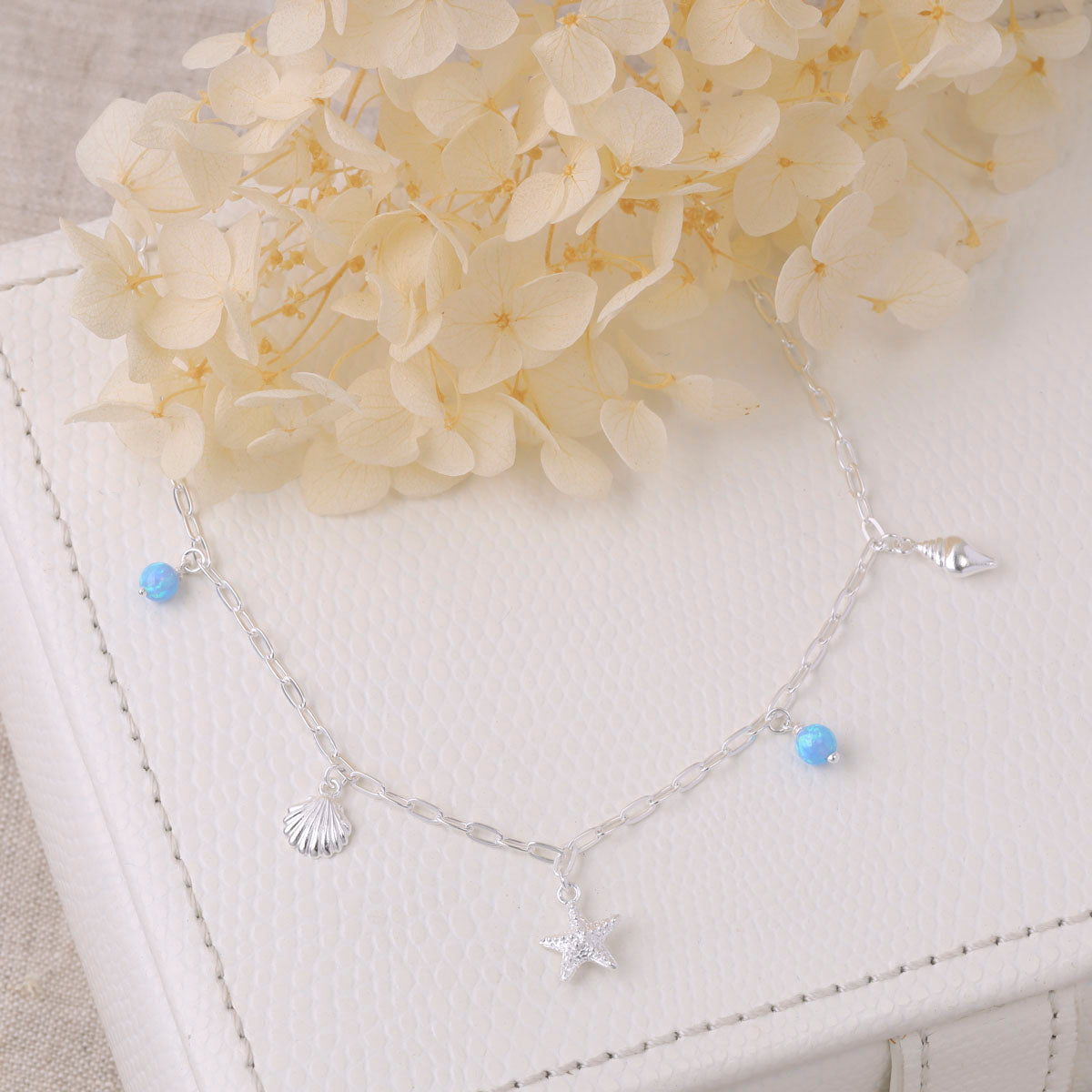 Oceanic Charm Azure Opal Necklace